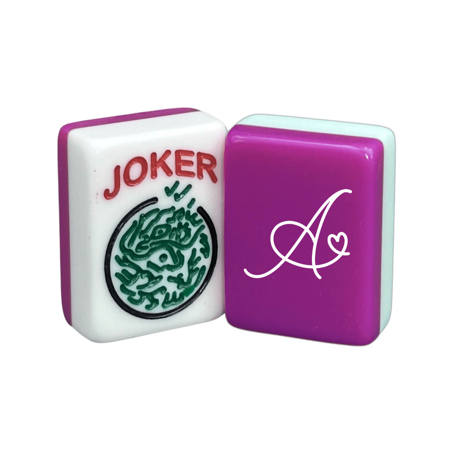CUSTOM Single Initial Tiles — Solid Color Tiles – choose color: Fandango and White
