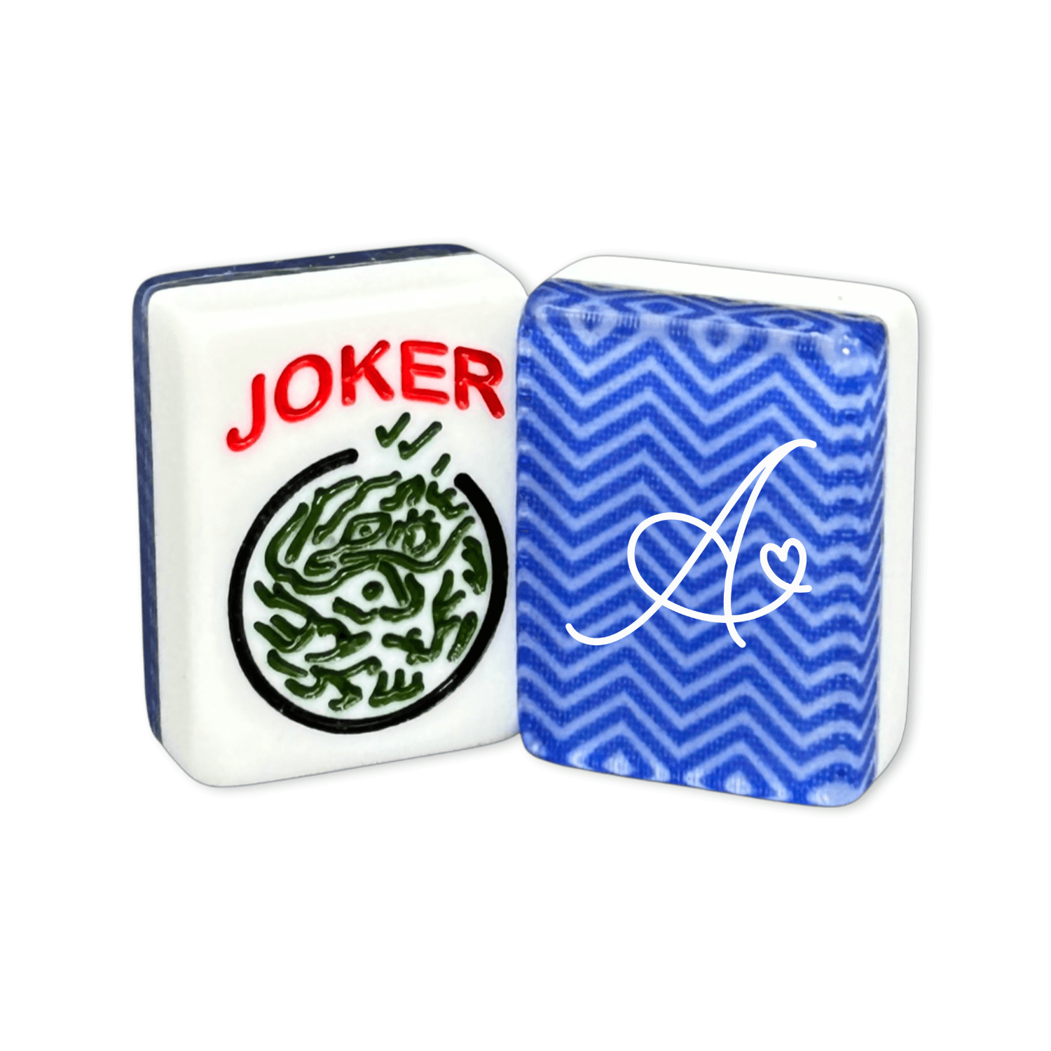 CUSTOM Single Initial Tiles — Solid Color Tiles – choose color: Blue Chevron