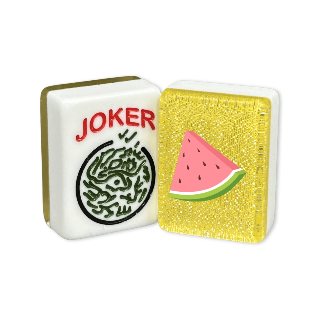 CUSTOM Printed Watermelon American Mah Jongg Tiles — Solid Color Tiles – choose color: Yellow Glitter