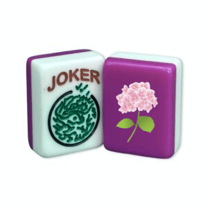 CUSTOM Printed Pink Hydrangea American Mah Jongg Tiles — Solid Color Tiles – choose color: Fandango and White