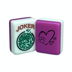 CUSTOM Black Hearts and Paw Print Tiles — Solid Color Tiles – choose color: Fandango and White
