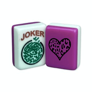 CUSTOM Leopard Heart Mah Jongg Tiles — Choose Tiles: Fandango and White