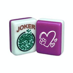 CUSTOM White Hearts and Paw Print Tiles — Solid Color Tiles – choose color: Fandango and White