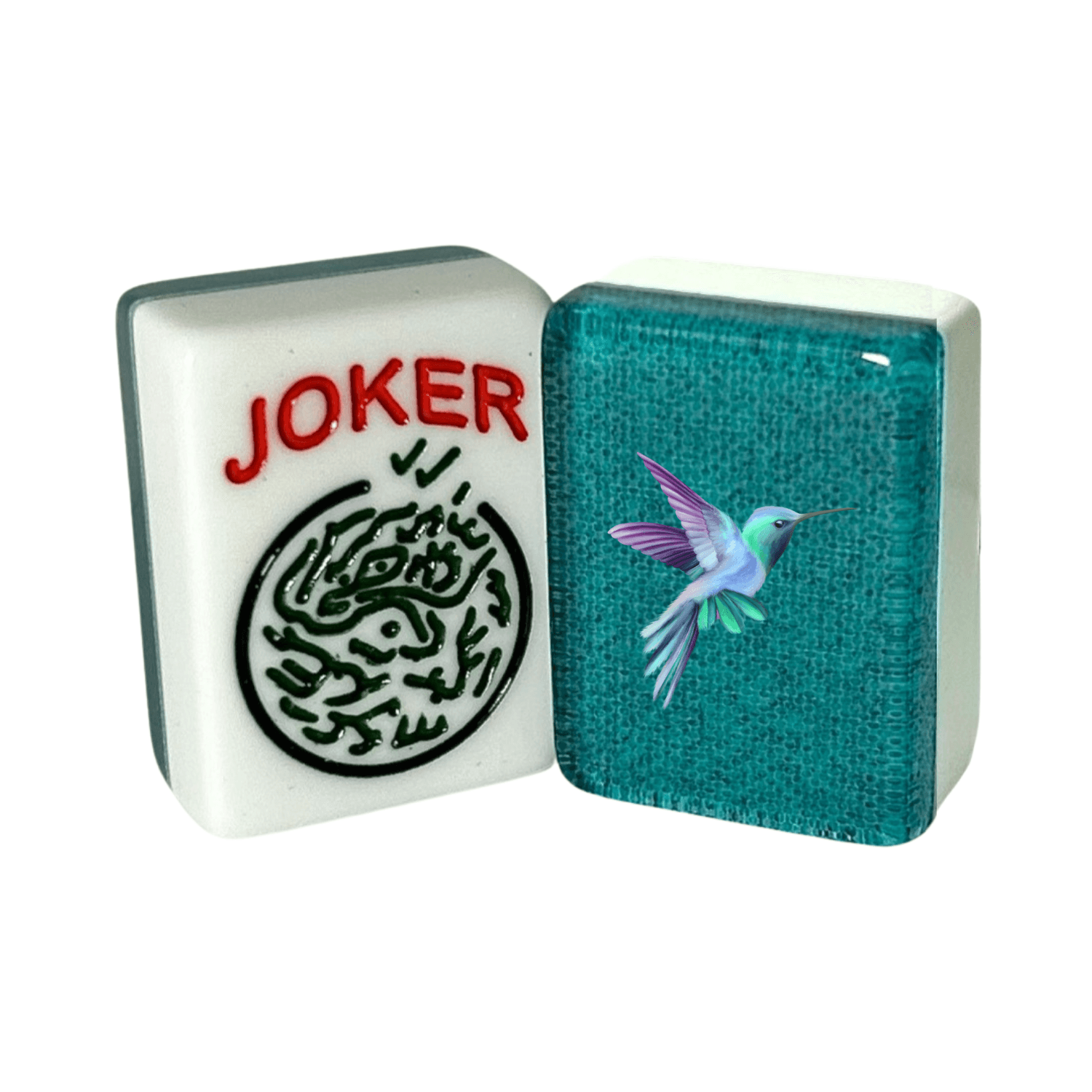 CUSTOM Printed Hummingbird American Mah Jongg Tiles — Solid Color Tiles – choose color: Aquamarine
