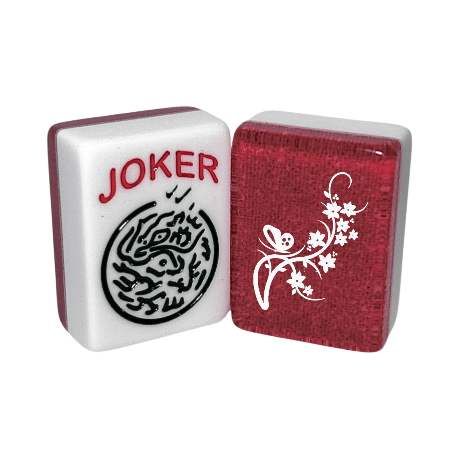 CUSTOM Flowers with Butterfly American Mah Jongg Tiles — Select Tile: Mulberry