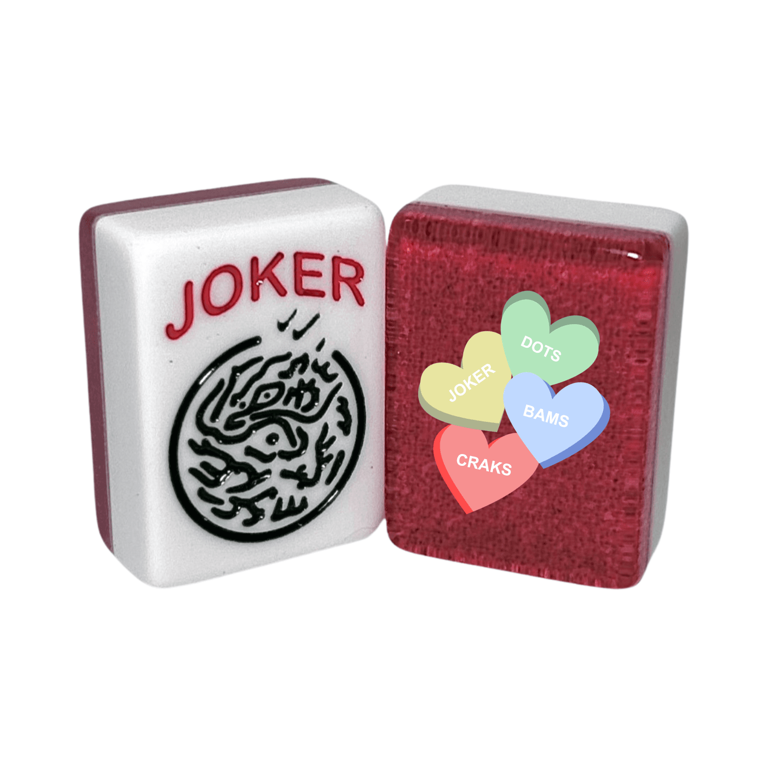 CUSTOM Candy Hearts American Mah Jongg Tiles — Solid Color Tiles – choose color: Mulberry