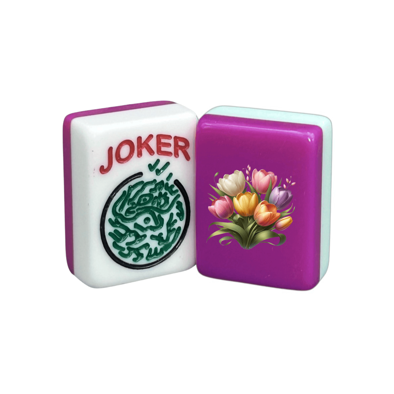 CUSTOM Tulip Bundle American Mah Jongg Tiles — Solid Color Tiles – choose color: Fandango and White