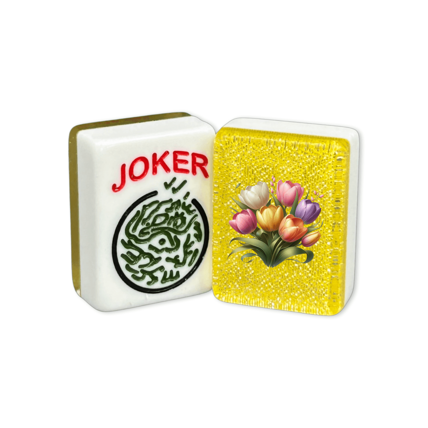 CUSTOM Tulip Bundle American Mah Jongg Tiles — Solid Color Tiles – choose color: Yellow Glitter