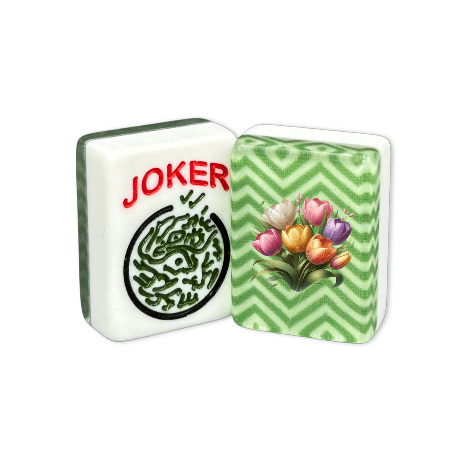 CUSTOM Tulip Bundle American Mah Jongg Tiles — Solid Color Tiles – choose color: Green Chevron
