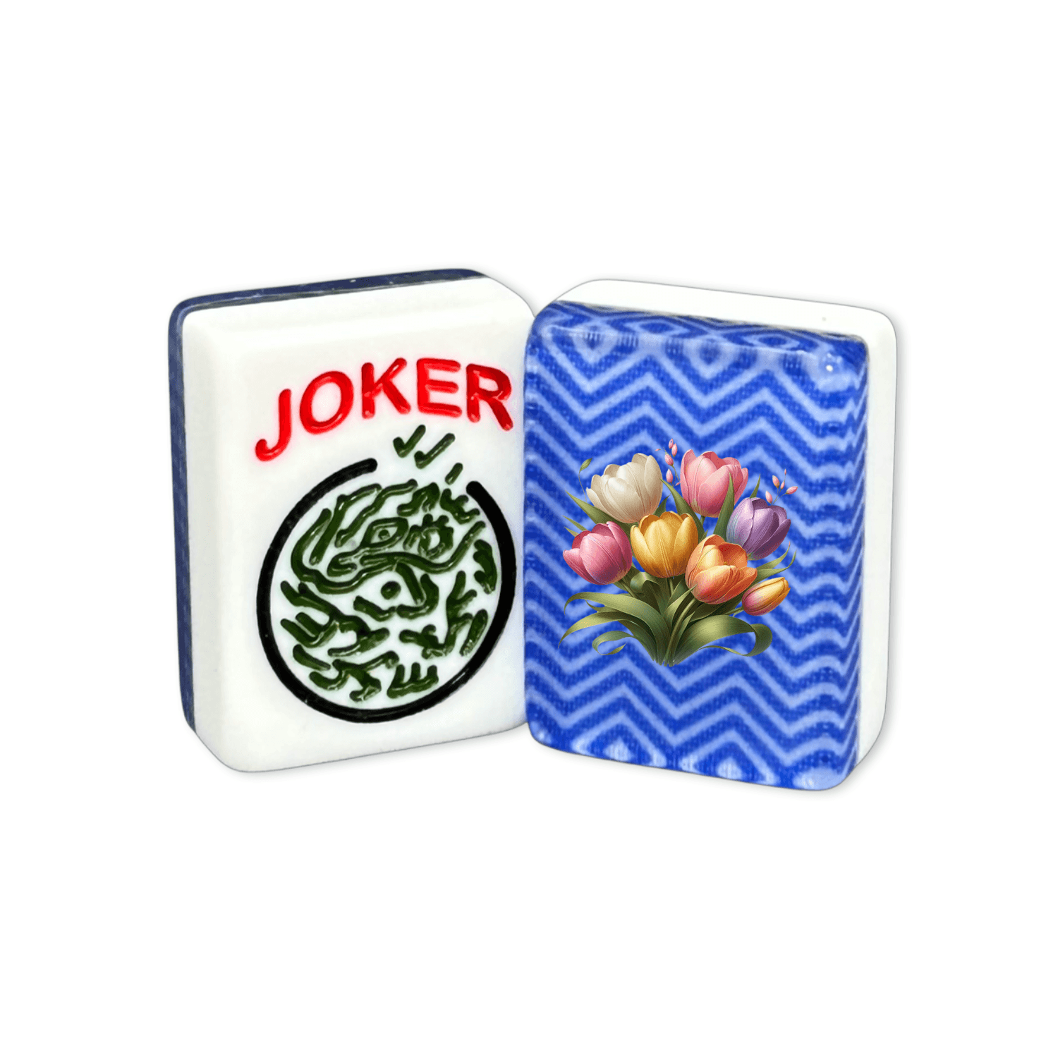 CUSTOM Tulip Bundle American Mah Jongg Tiles — Solid Color Tiles – choose color: Blue Chevron