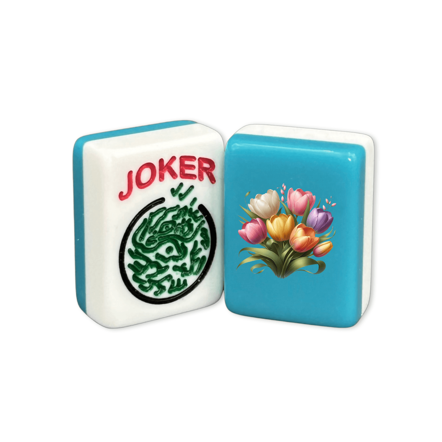 CUSTOM Tulip Bundle American Mah Jongg Tiles — Solid Color Tiles – choose color: Teal and White