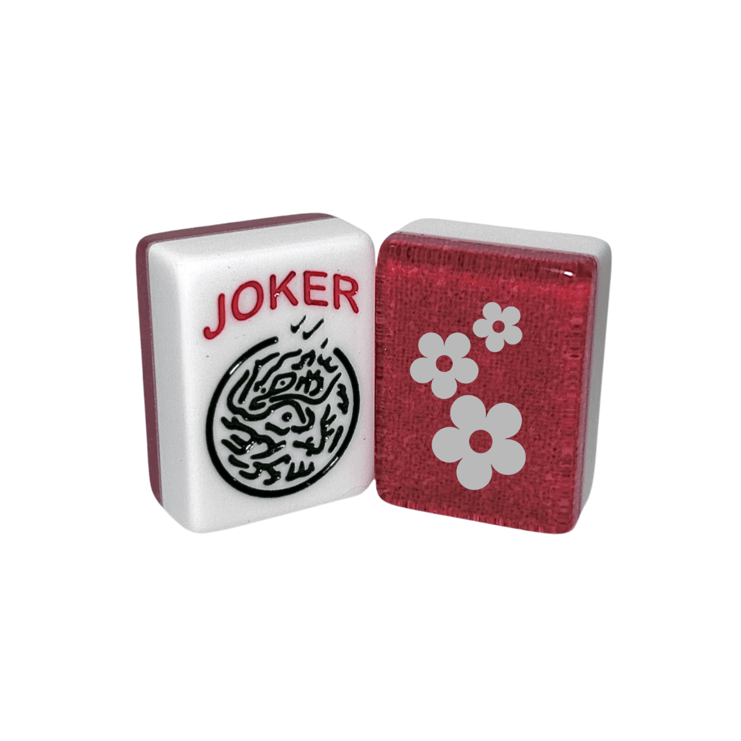 CUSTOM Daisy Flowers American Mah Jongg Tiles — Solid Color Tiles – choose color: Mulberry