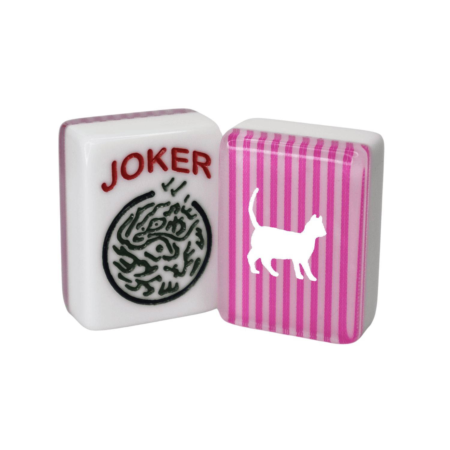 CUSTOM Cat Full Set Mah Jongg Tiles — Tiles: Pink Stripe