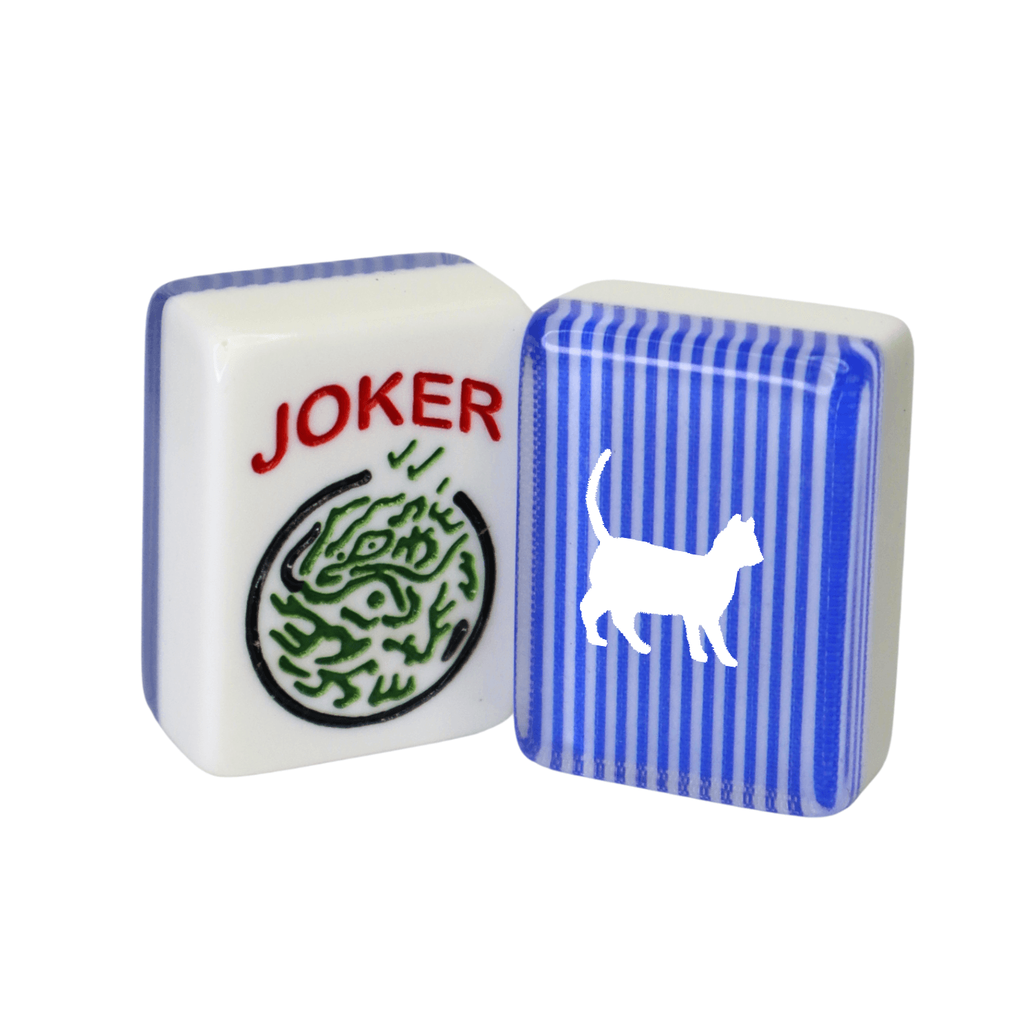 CUSTOM Cat Full Set Mah Jongg Tiles — Tiles: Blue Stripe