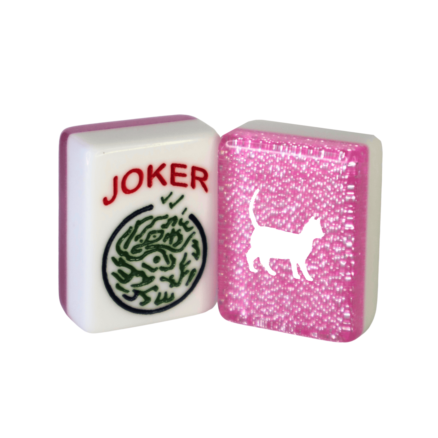 CUSTOM Cat Full Set Mah Jongg Tiles — Tiles: Pink Glitter