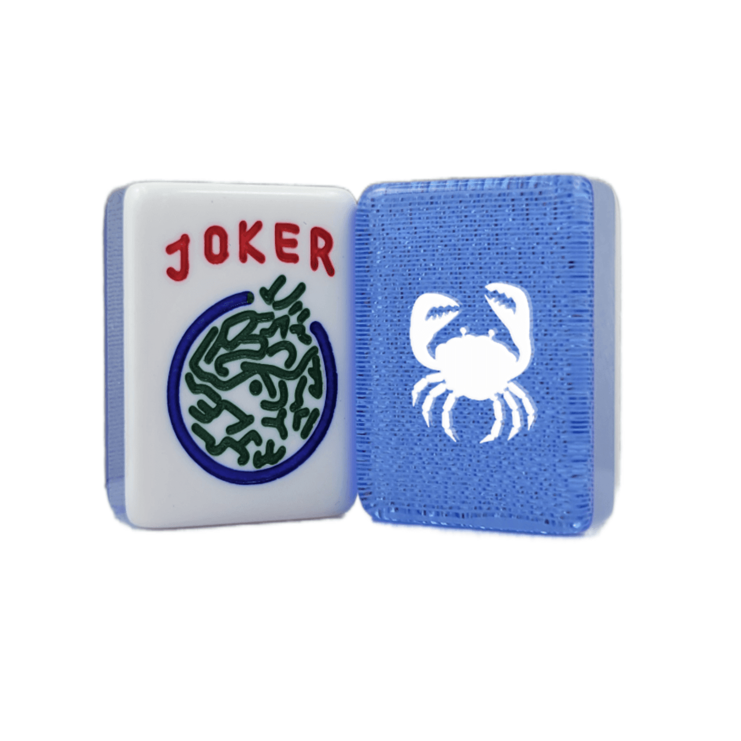 CUSTOM Crab American Mah Jongg Tiles — Choose Tiles: Ice Blue Glitter