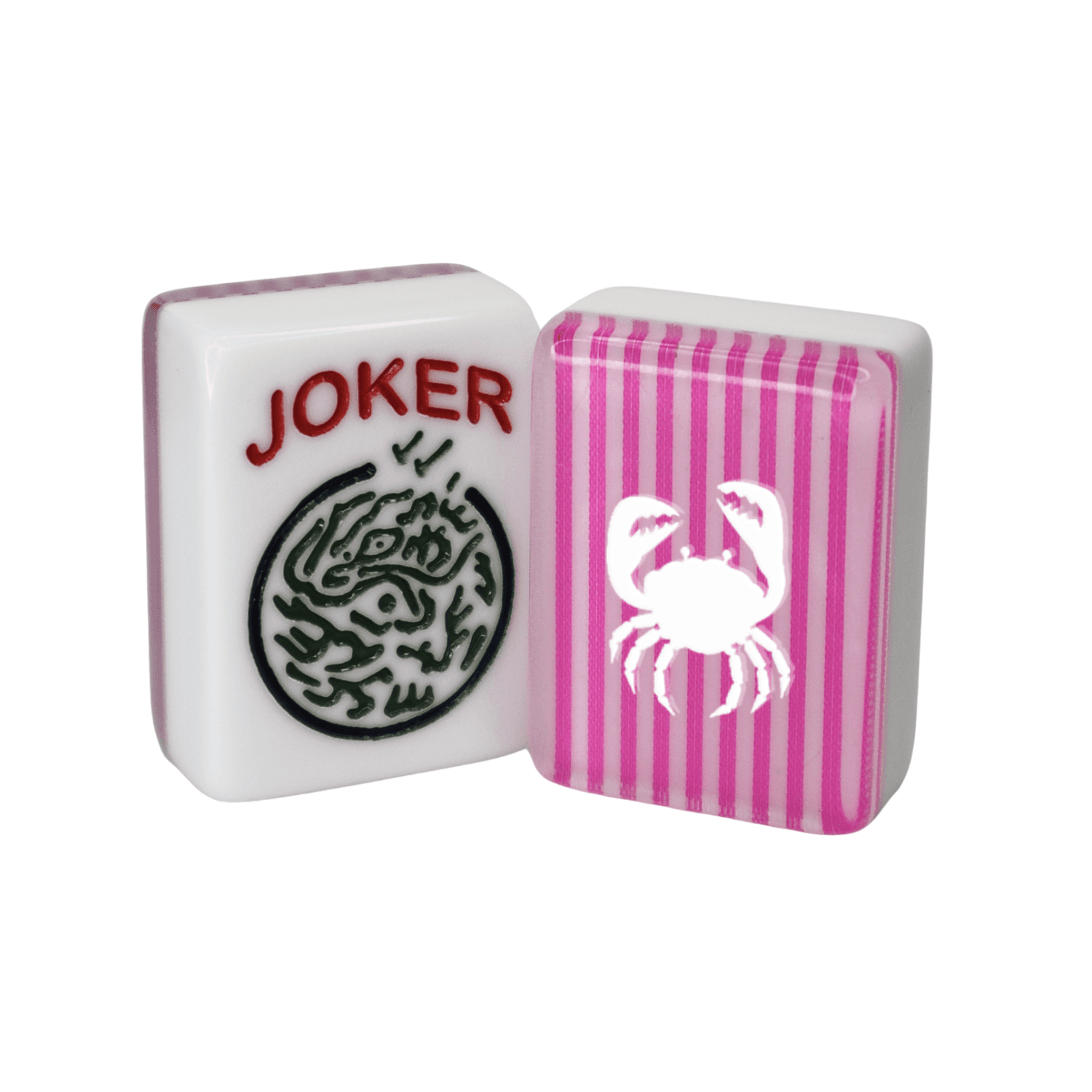 CUSTOM Crab American Mah Jongg Tiles — Choose Tiles: Pink Stripe