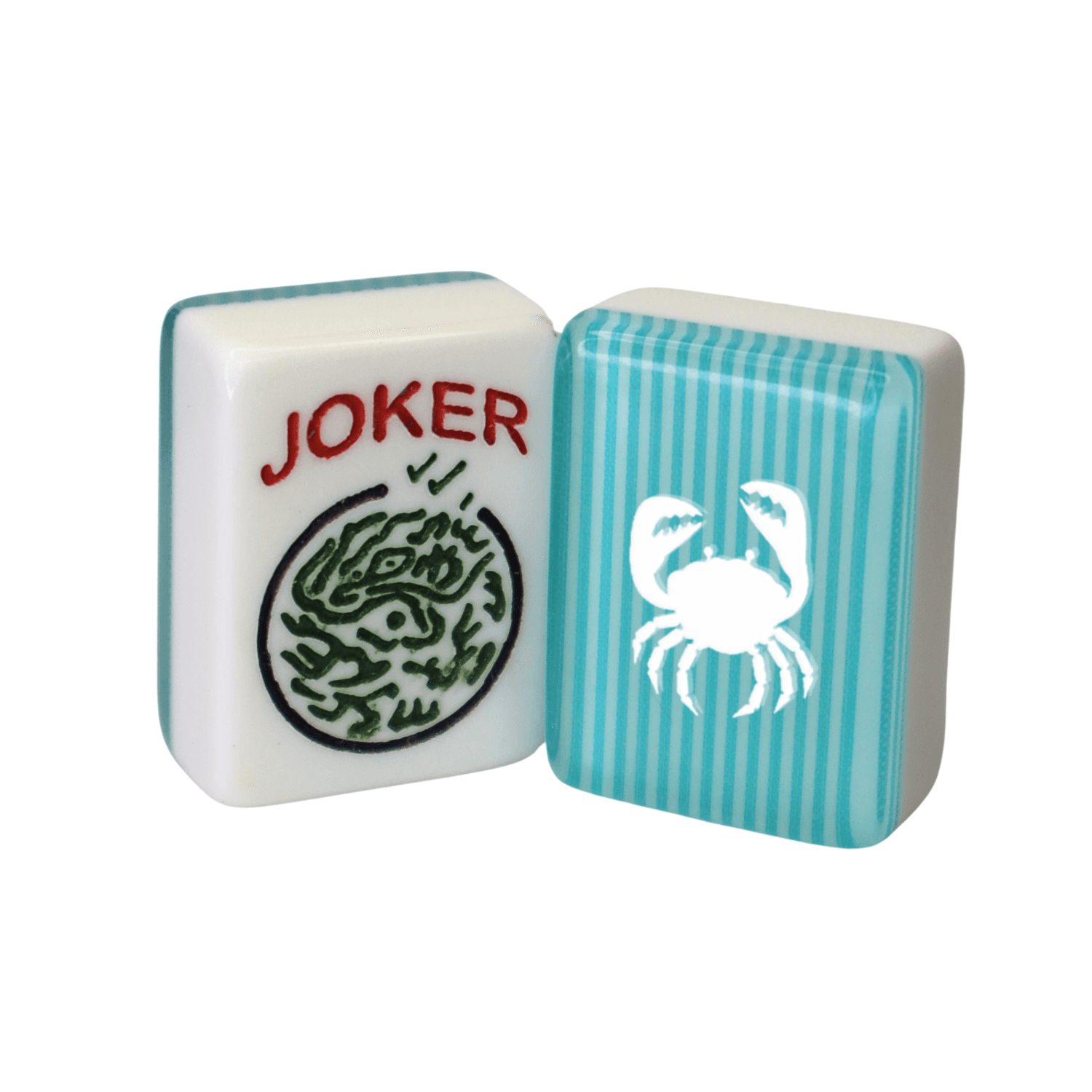 CUSTOM Crab American Mah Jongg Tiles — Choose Tiles: Turquoise Stripe
