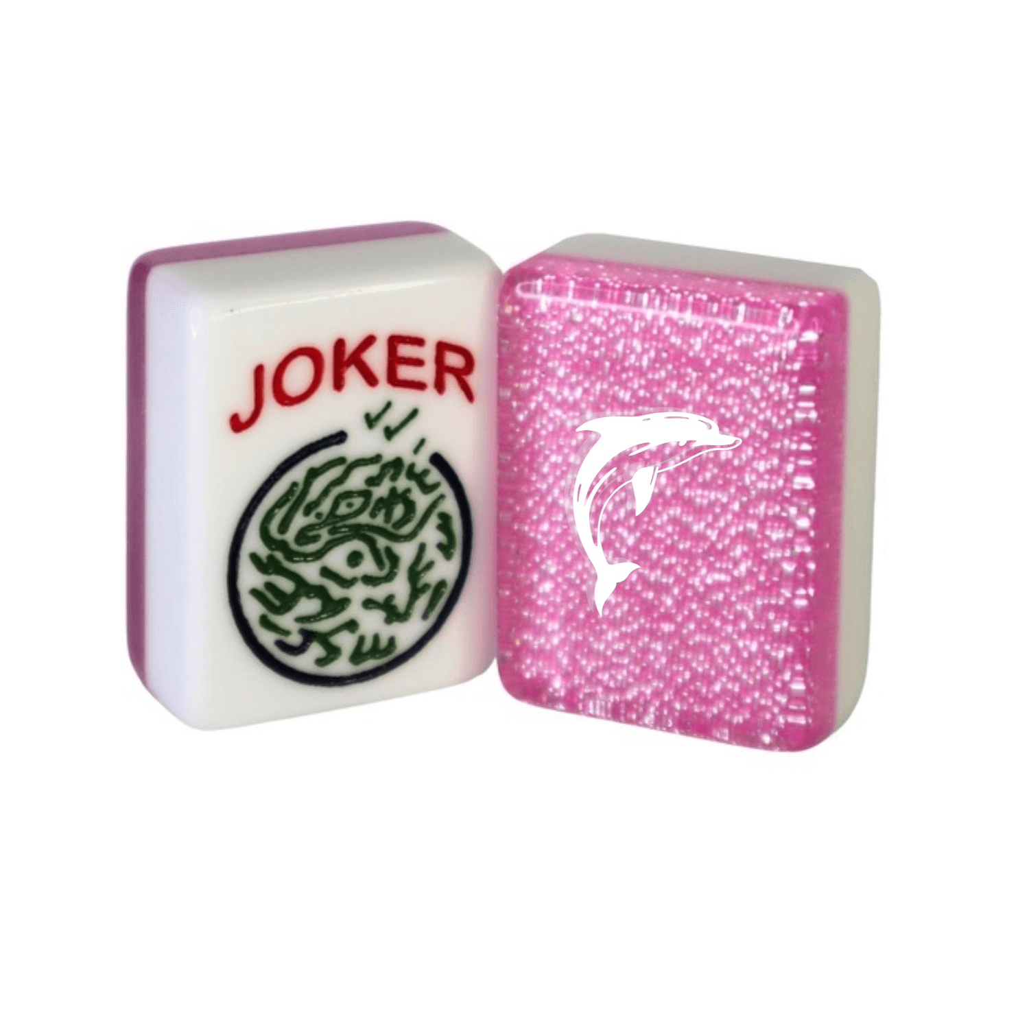 CUSTOM Dolphin American Mah Jongg Tiles — Choose Tiles: Pink Glitter