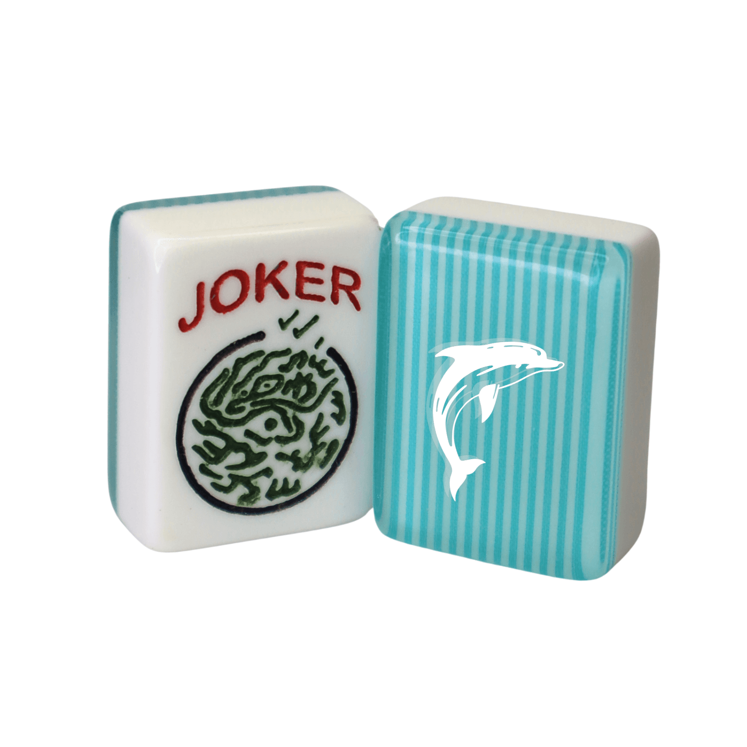 CUSTOM Dolphin American Mah Jongg Tiles — Choose Tiles: Turquoise Stripe