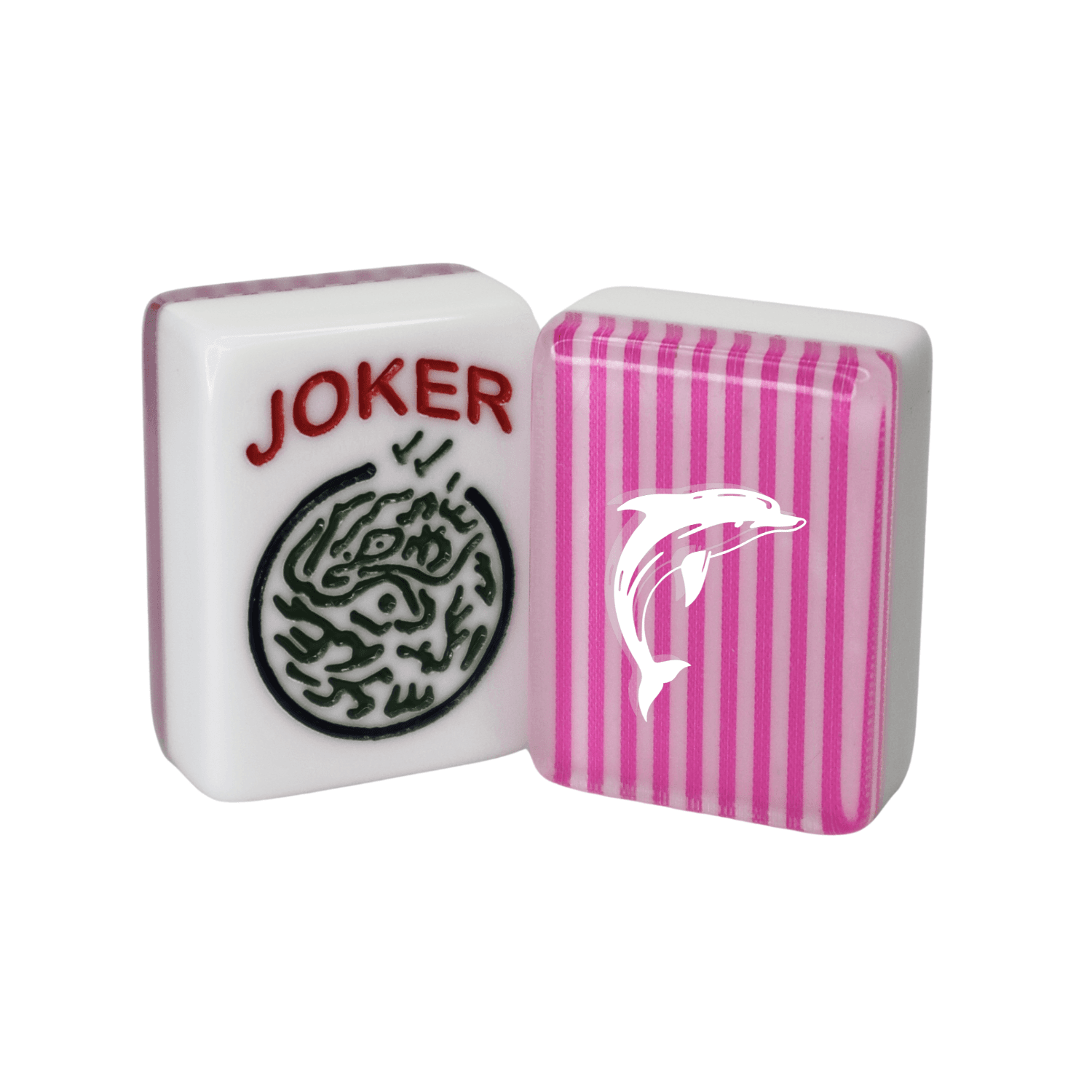 CUSTOM Dolphin American Mah Jongg Tiles — Choose Tiles: Pink Stripe