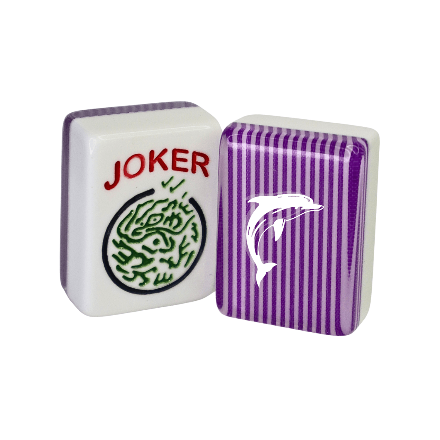 CUSTOM Dolphin American Mah Jongg Tiles — Choose Tiles: Purple Stripe