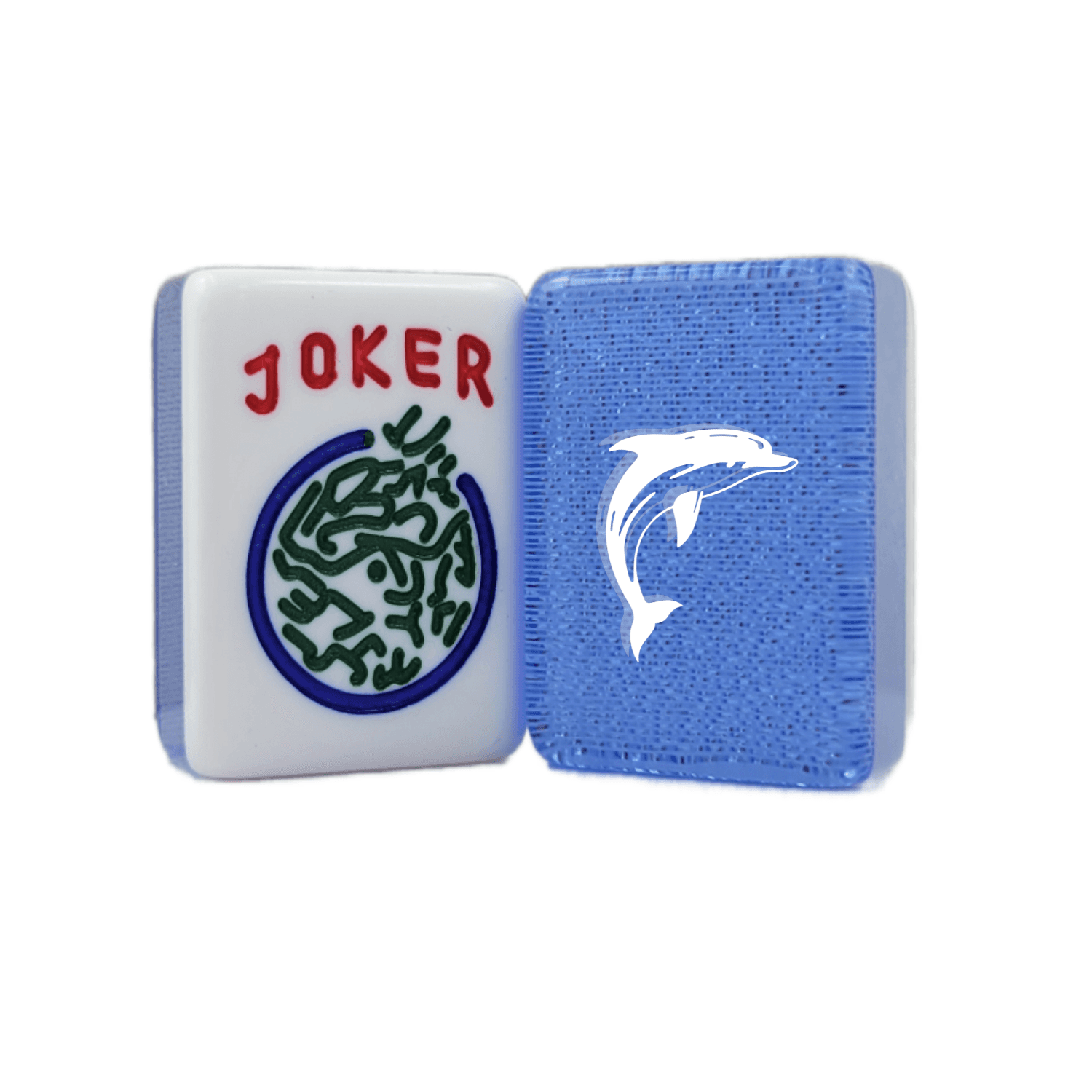 CUSTOM Dolphin American Mah Jongg Tiles — Choose Tiles: Ice Blue Glitter