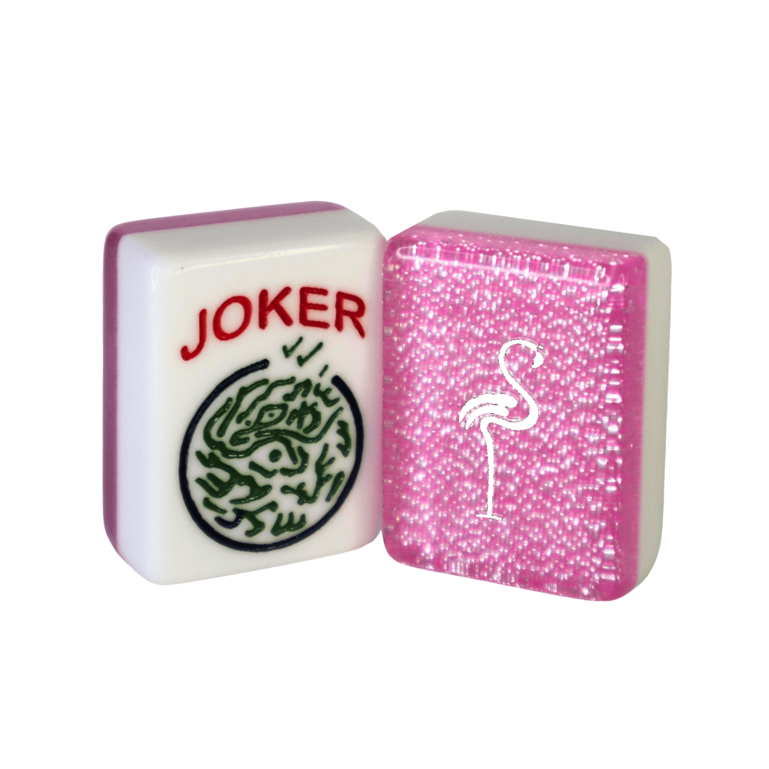 CUSTOM Flamingo Full Set Mah Jongg Tiles — Flamingo: Pink Glitter
