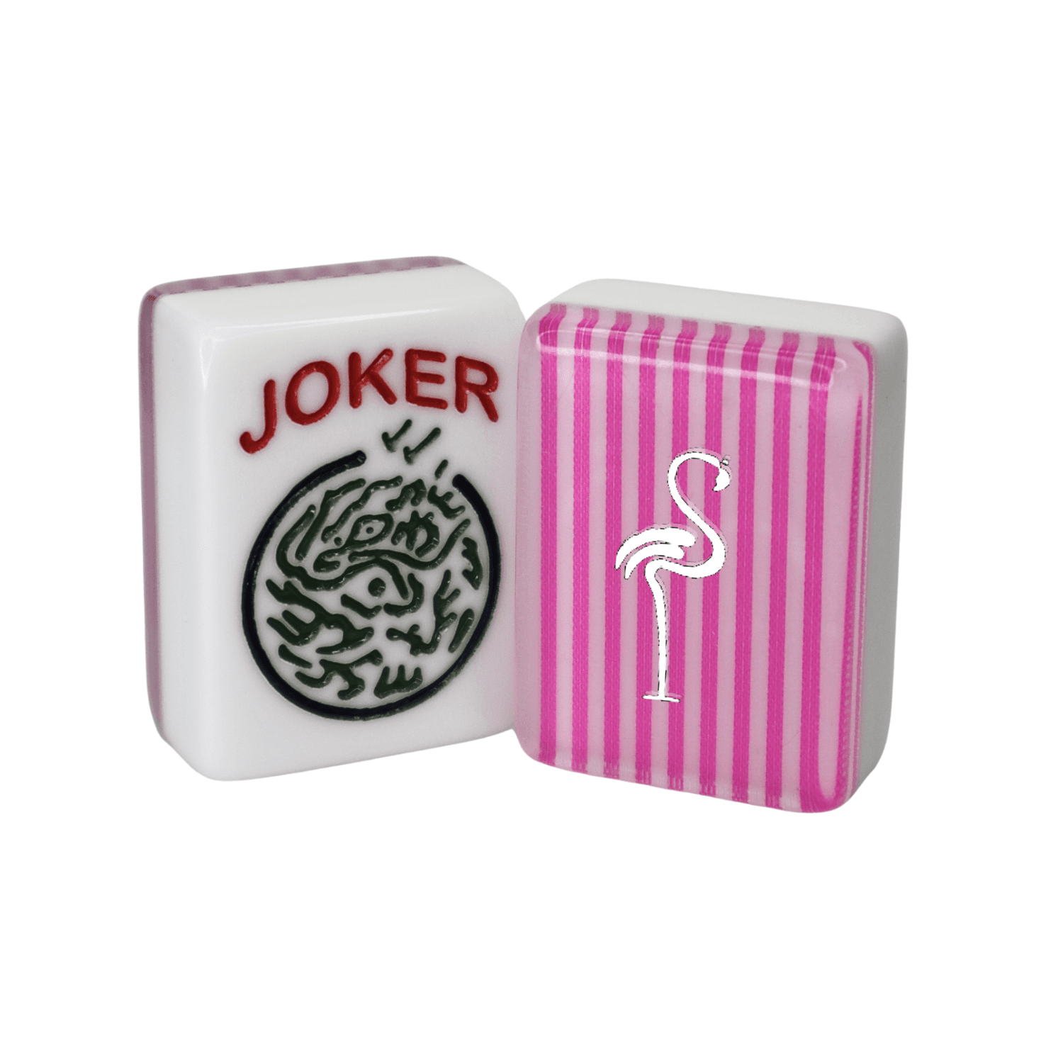 CUSTOM Flamingo Full Set Mah Jongg Tiles — Flamingo: Pink Stripe