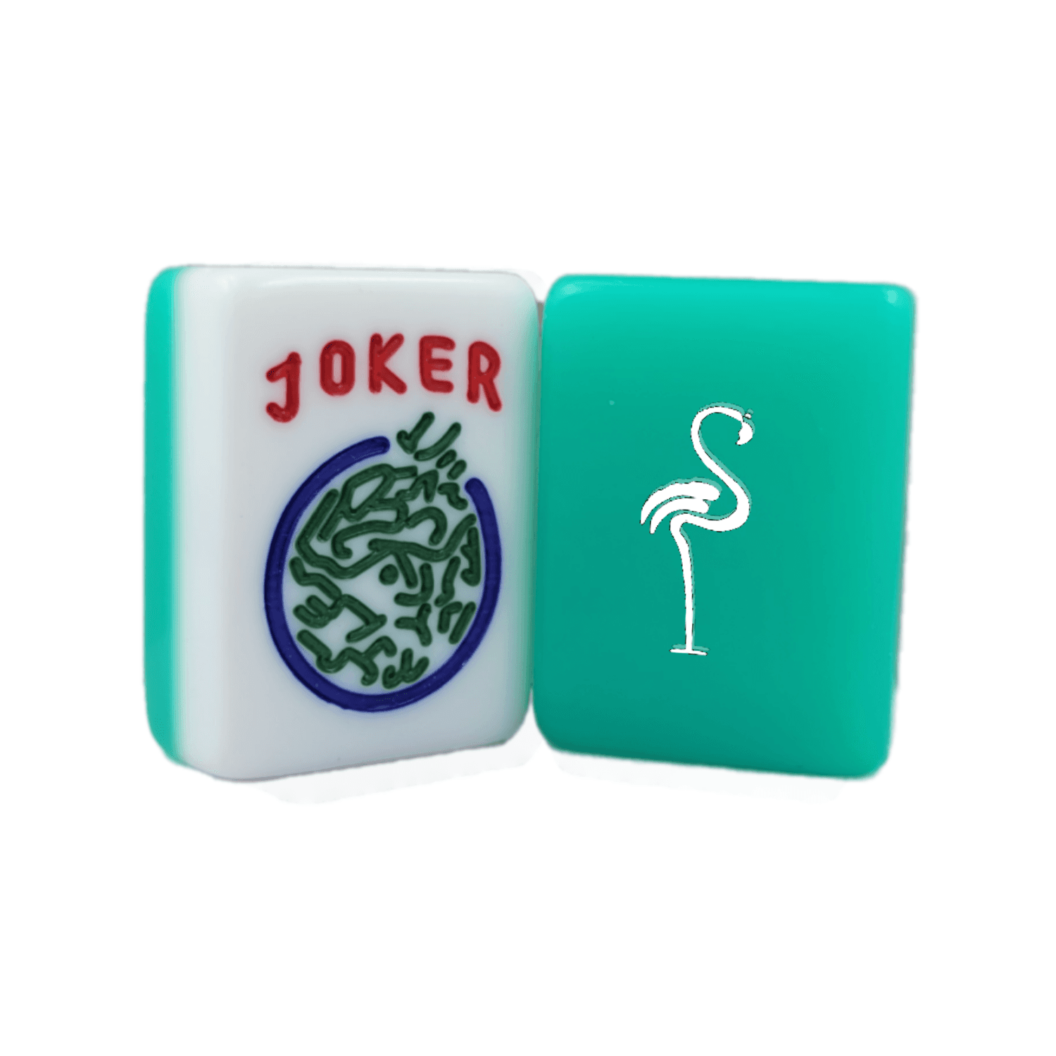 CUSTOM Flamingo Full Set Mah Jongg Tiles — Flamingo: Seafoam