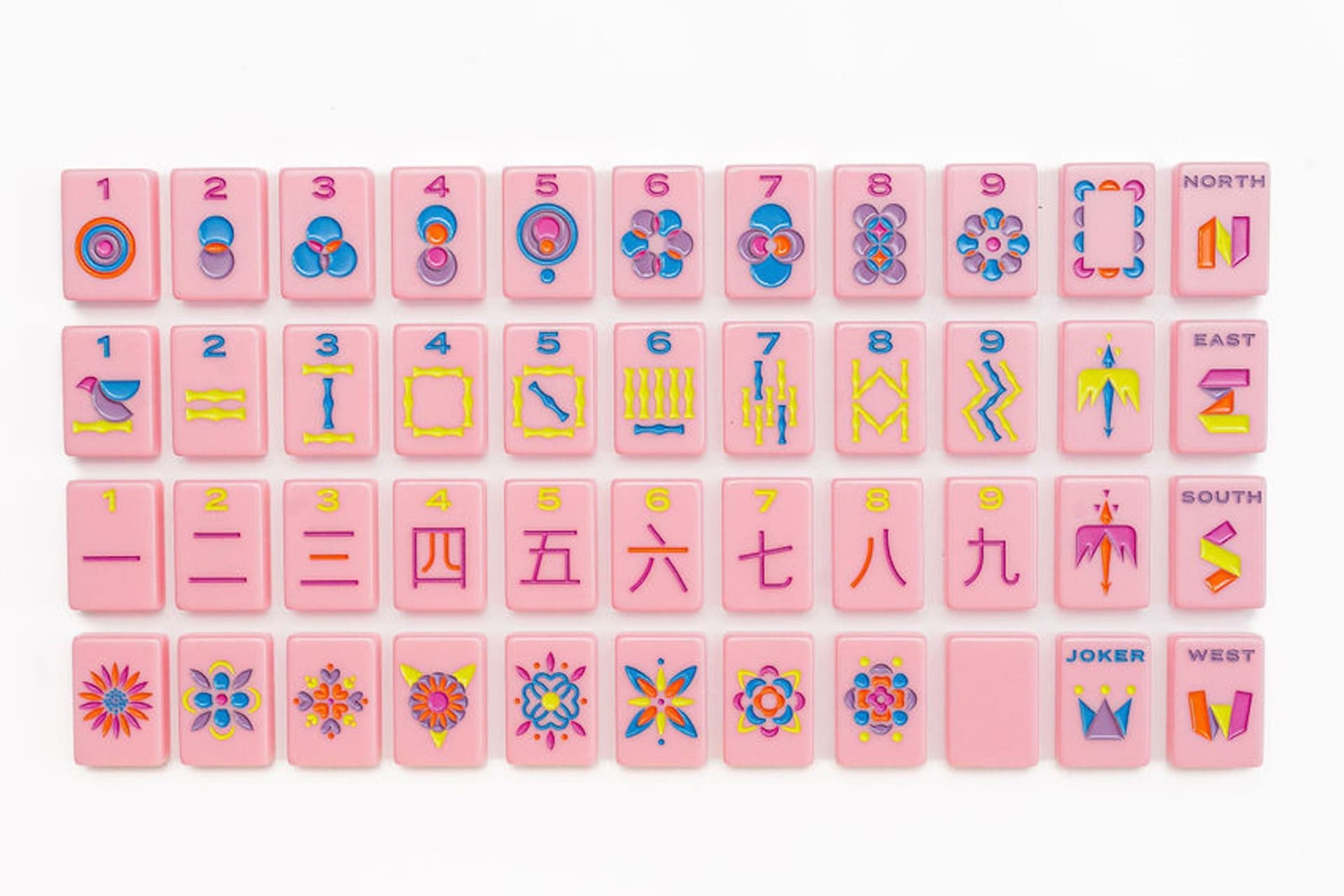 The Minimal Line: Petal Pink Mahjong Tiles