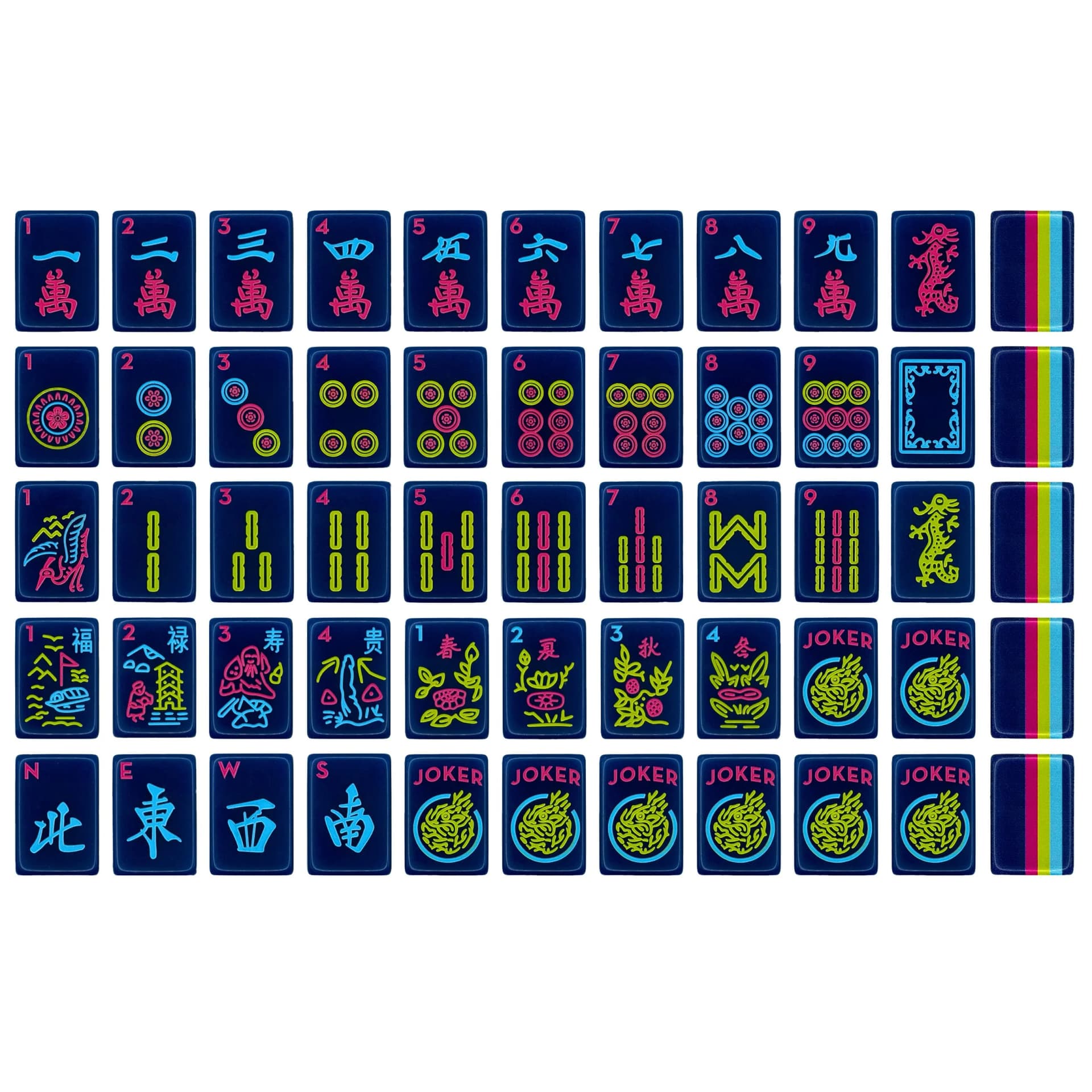 Navy Stripe Tile Set
