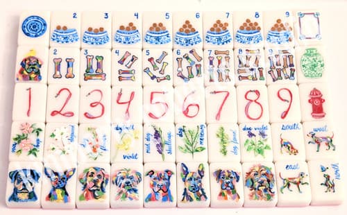 Dog Rescue Mahjong Set HAND PAINTED