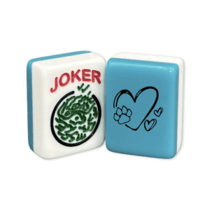 CUSTOM Black Hearts and Paw Print Tiles — Solid Color Tiles – choose color: Teal And White
