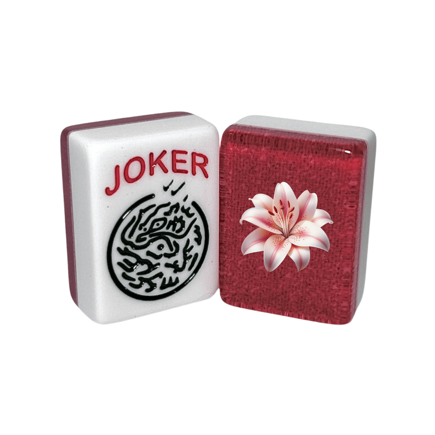 CUSTOM Lily Flower American Mah Jongg Tiles — Solid Color Tiles – choose color: Mulberry