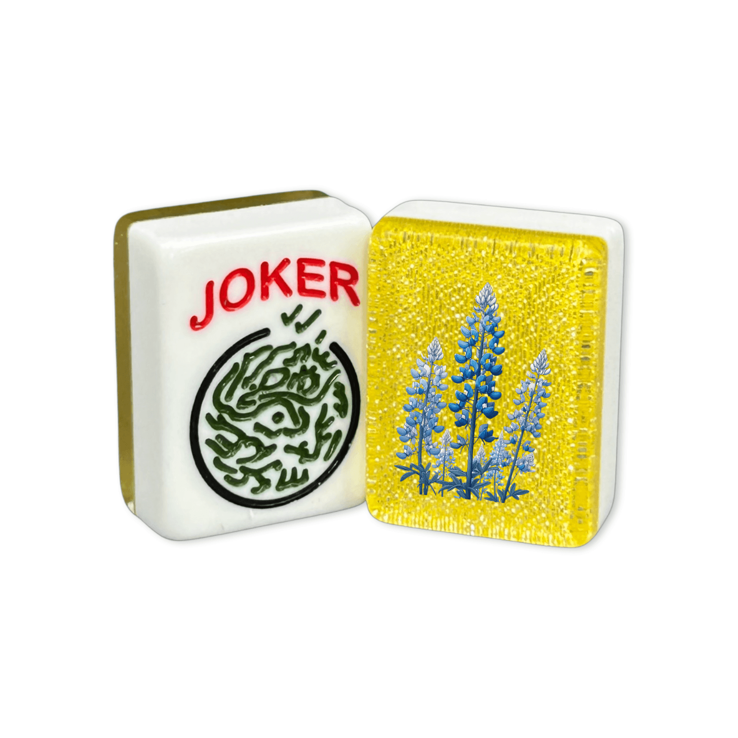 CUSTOM Bluebonnet American Mah Jongg Tiles — Solid Color Tiles – choose color: Yellow Glitter