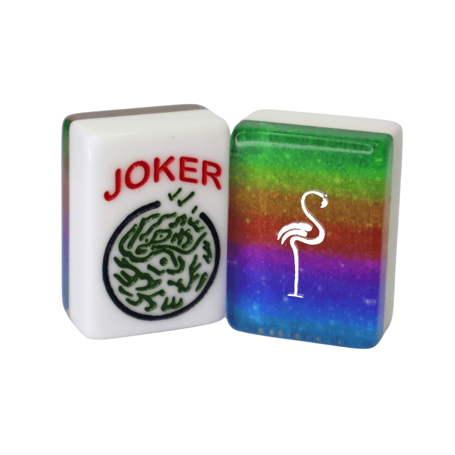 CUSTOM Flamingo Full Set Mah Jongg Tiles — Flamingo: Multicolor Ombre