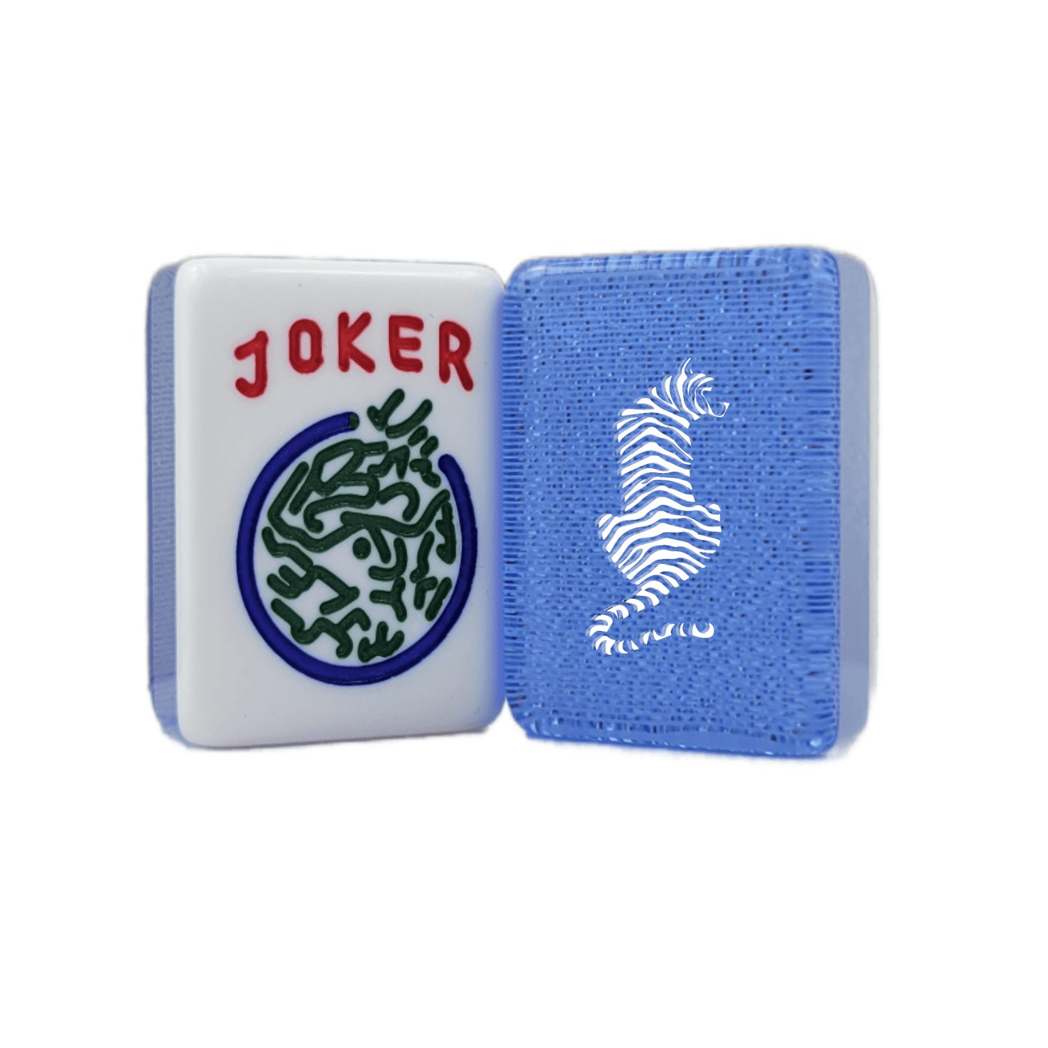 CUSTOM Tiger American Mah Jongg Tiles — Choose Tiles: Ice Blue Glitter